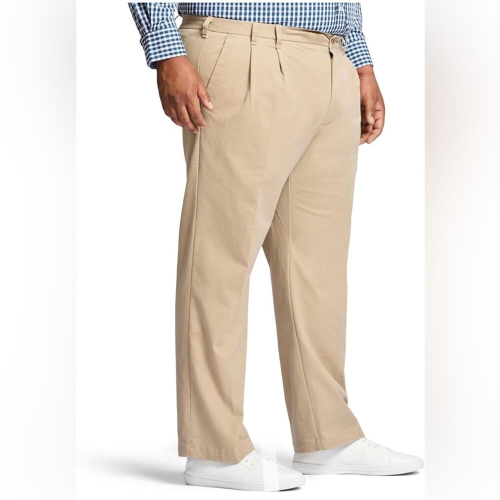 IZOD PerformX Golf Pants Men’s 40x30 Khaki Stretch Flat Front Performance